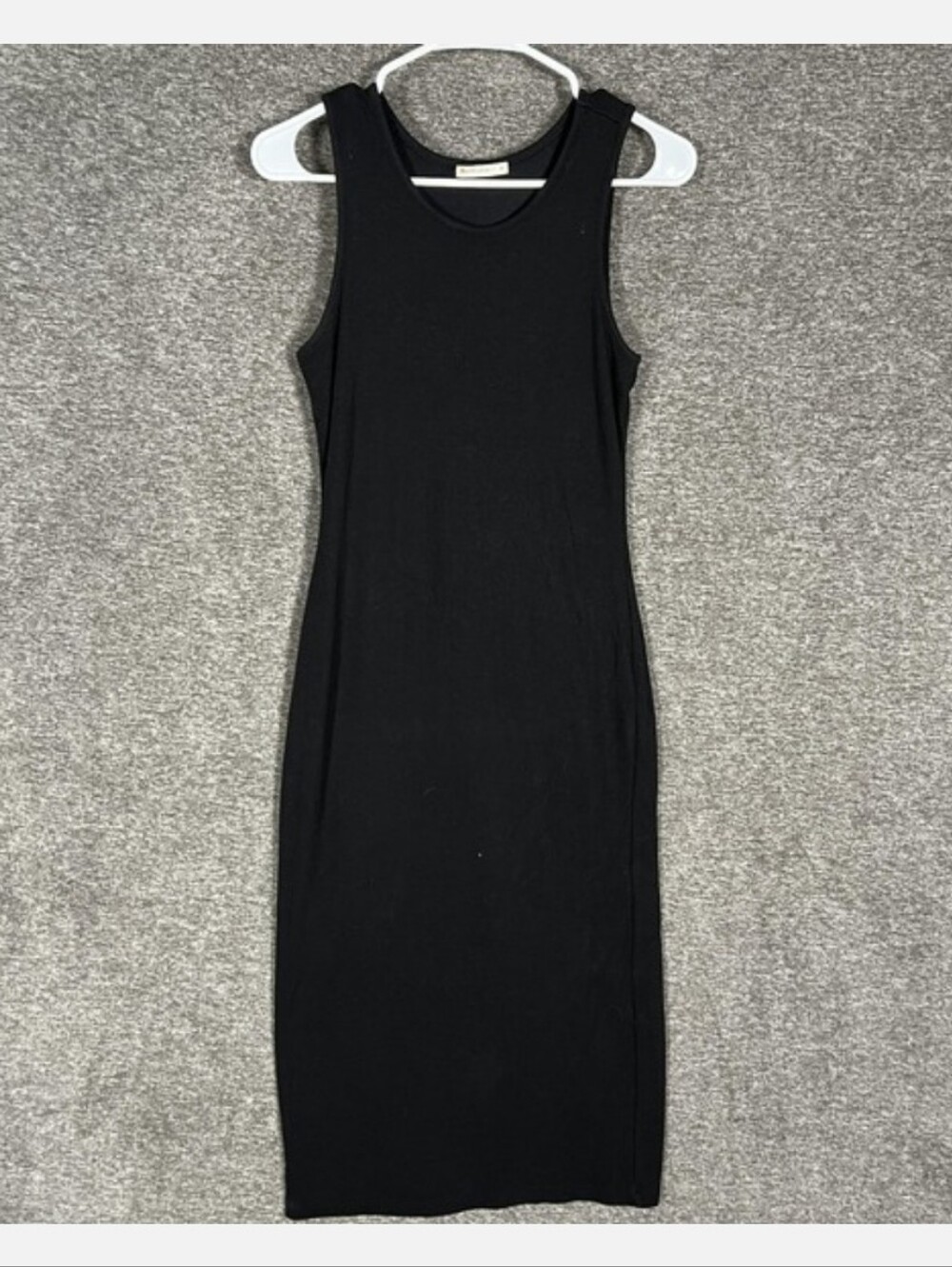 Marine Layer Dress Womens Medium Black Ribbed Tank Midi Bodycon
